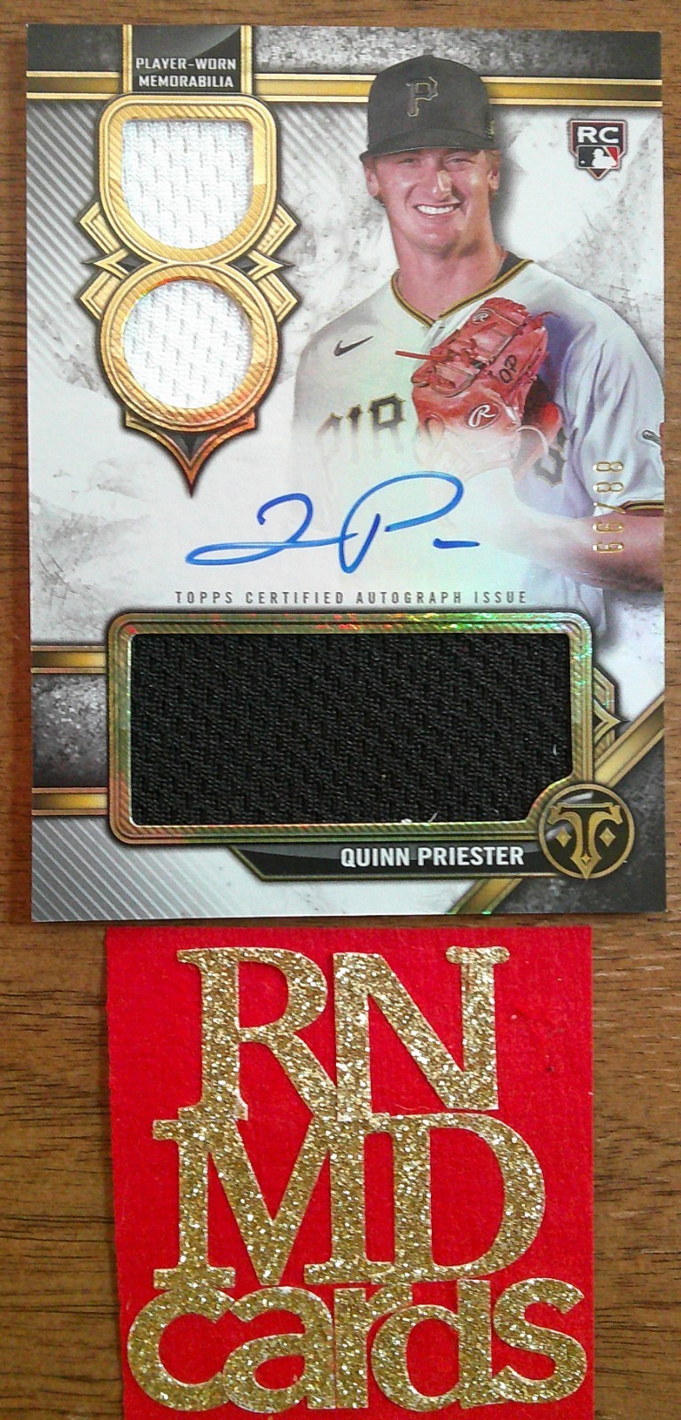 2024 Topps Triple Threads Quinn Priester #RAR-QP Rookie Autographed Relics /99