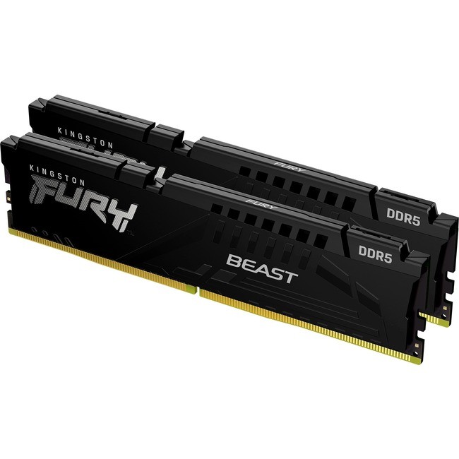 Комплект 288-контактной памяти Kingston Fury Beast объемом 16 ГБ, 2x8 ГБ оперативной памяти DDR5 5600 МГц, KF556C40BBK216
