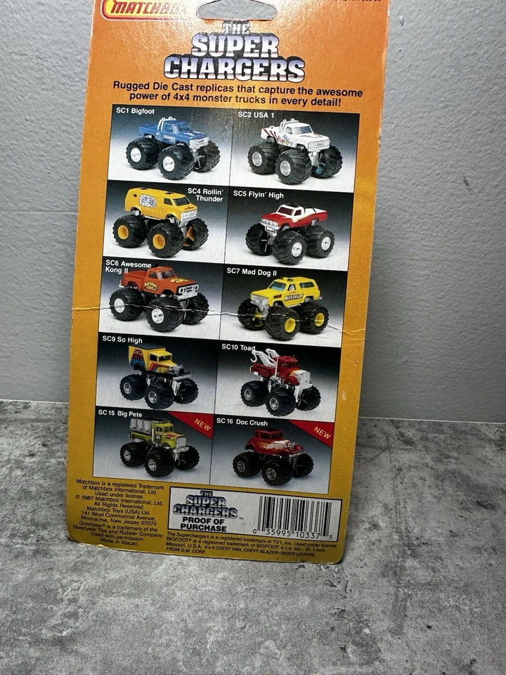 Винтажный 1985 Matchbox The Super Chargers США -1 Monster Truck НОВЫЙ В КОРОБКЕ РЕДКИЙ - Изображение 3 из 4
