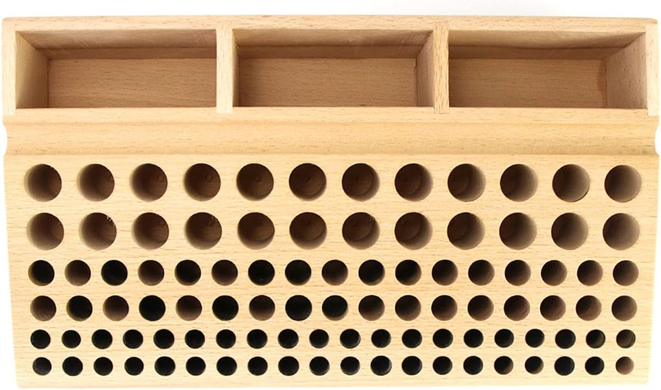 Leather Working Tool Holder, 98 Holes Wooden Leathercraft Tool Rack Stand Organi