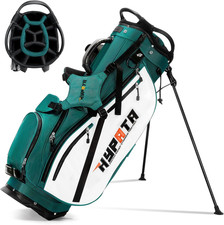 14 Way Golf Bags for Men-Premium PU Leather Golf Bag with Stand, Golf Stand Bag