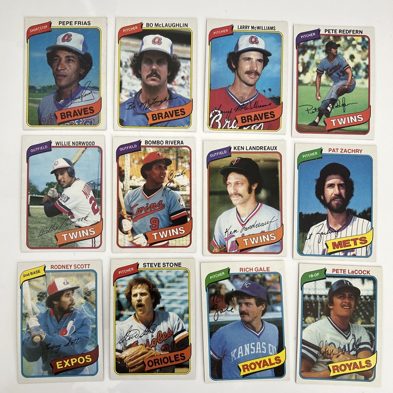 1980 Topps Baseball Lots of 60 Cards Near Mint Condition No Duplicates