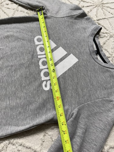 Pull de golf Adidas sweat gris manches longues logo graphique femme athlétique - Photo 5/8
