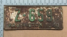1940 Washington license plate Z-659 YOM DMV Klickitat prewar tough county 24606
