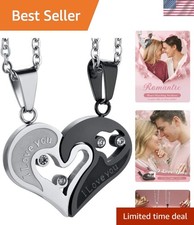 Matching Couple Necklaces with 'I Love You' Heart Pendant Design - Gift Set