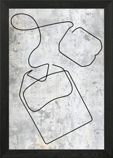 Tea Bag Line Art Framed Wall Art Poster Canvas Print Picture