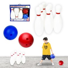 17 inch Huge Bowling 6 pins Set with Storage Bag - Outdoor  Indoor Play Toys...