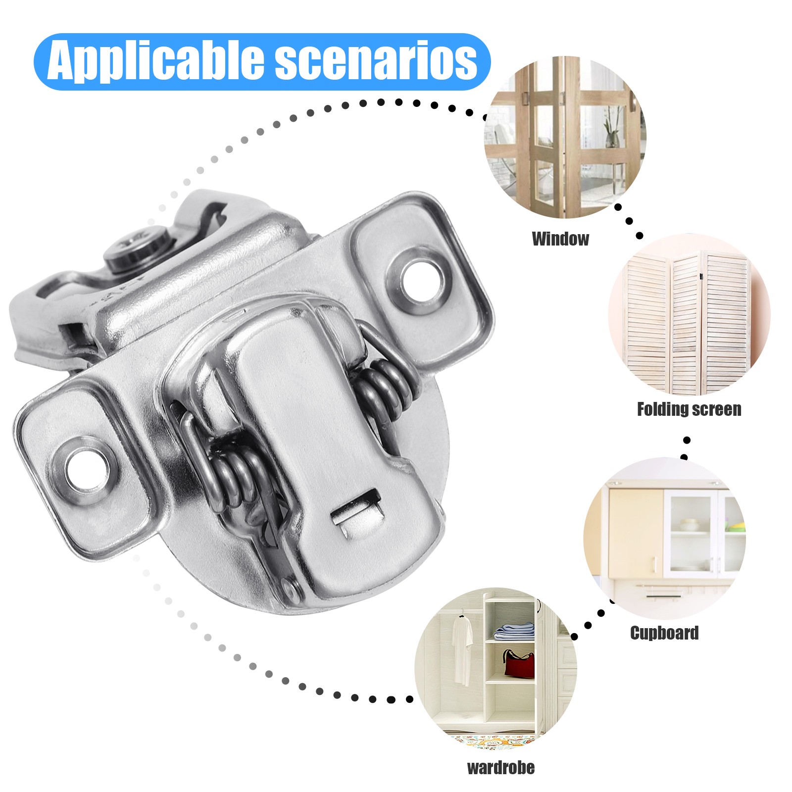 LOT of 1/2" Overlay Self Close Face Frame 105° Compact Concealed Cabinet Hinge