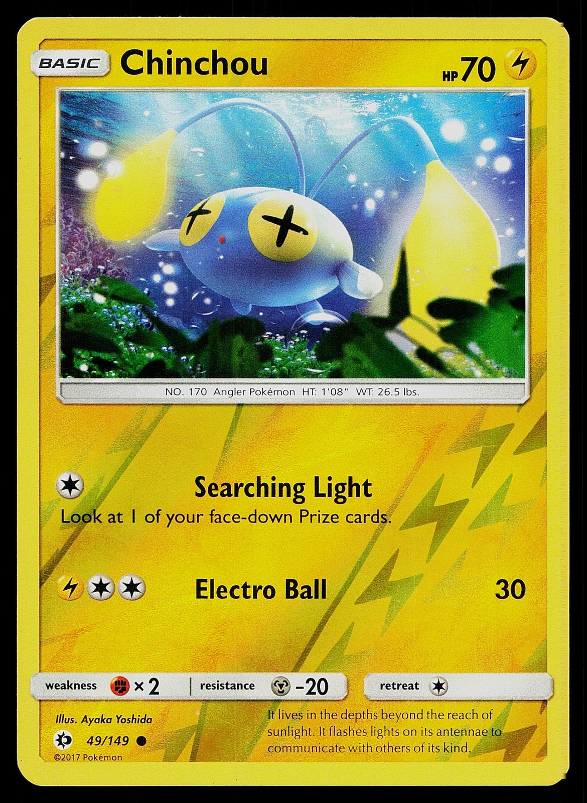 Pokemon Card SM Base Set Chinchou 49/149 Common Reverse Holo