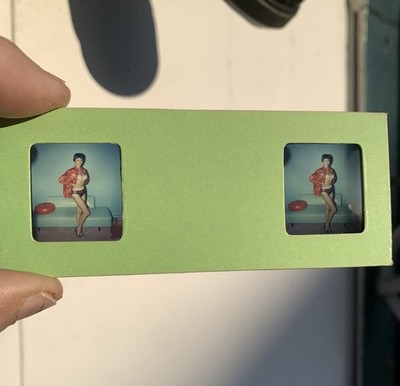 vintage 1960s VIRGINIA GORDON 3D STEREO slide ~ Cheesecake Risque Glamour Pinup