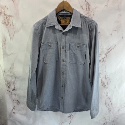 Flyflow Shirt Womens Medium Gray Button Up Long Sleeve Collared 