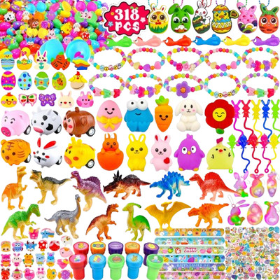 318 Pcs Bulk Filled Easter Egg with Toys inside for Kids, 100 Sets Plastic Easte