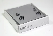 IKEA Groggy 6 coasters set and a holder square/stainless steel 600.176.15 NEW