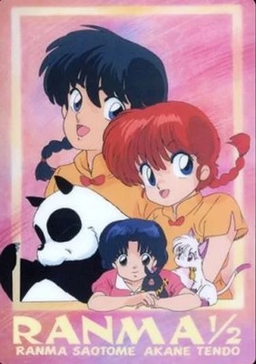 Ranma 1/2 B5 Underlay Pink Background Character Art Collectible