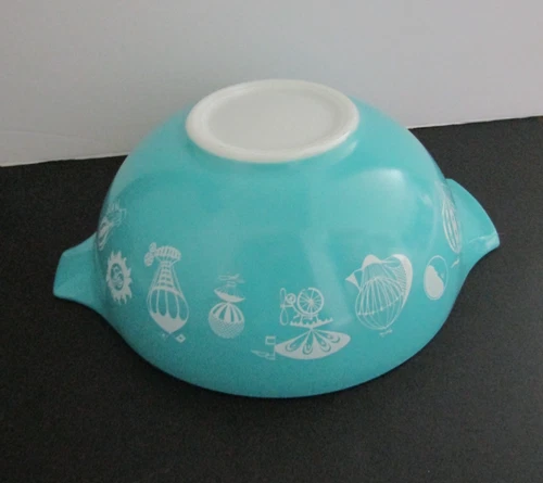 Vtg Pyrex Hot Air Balloons Promotional Cinderella Mixing Bowl #444 4 Quart