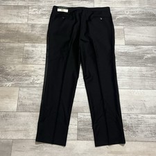New Lauren Ralph Lauren Dress Pants Mens Black Slacks 38x32 Pleated Wool