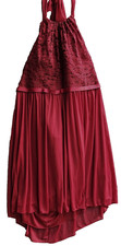 Davids Bridal Dress Womens 22 Apple Red Halter High Low Lace Tiered Formal