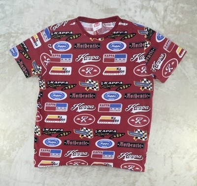 Kappa Authentic RIZER All Over Print Racing T-Shirt Red Size Large