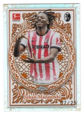2025-26 Topps Chrome Bundesliga Johan Manzambi OR-21 Ornaments Orange Ref. 07/25