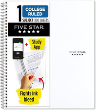 Spiral Notebook  Study App, 1 Subject, College Ruled Paper, 8-1/2" x 11", 100 S