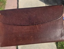 Coach Brown Leather Credit Card Trifold Long Wallet - Vintage