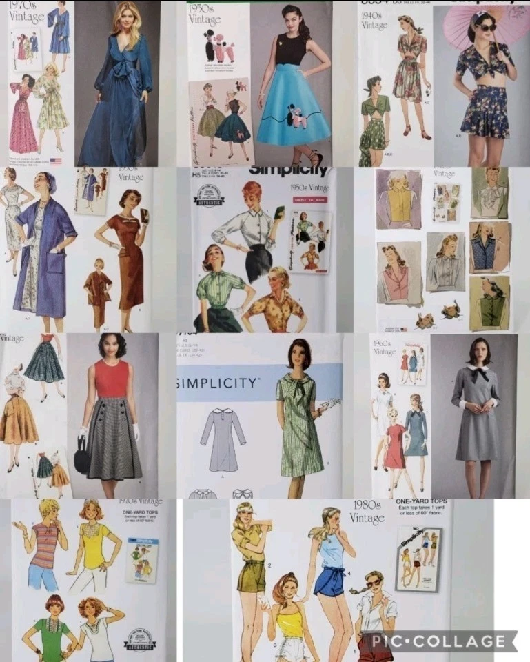 UNCUT U-PICK! Retro Vintage Rockabilly Sewing Patterns SIMPLICITY MCCALLS VOGUE - Image 4 of 4