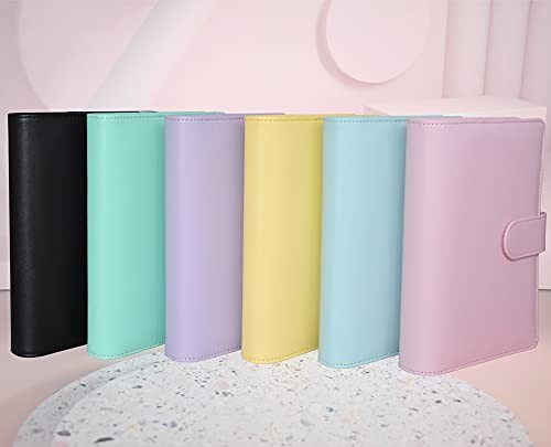 15 Stück Ordner Taschen mit PU Leder Notizbuch Mappe Hülle Nachfüllbar A6 Schwarz - Bild 8 von 8