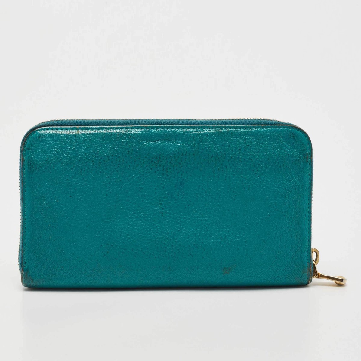 Miu Miu Green Leather Zip Around Wallet | eBay