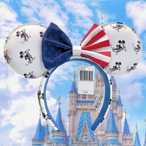 Loungefly Mickey and Minnie Mouse Bow Americana Ear Headband 2024 DisneyPark