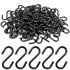 100PCS 1 Inch S Hooks, Mini Stainless Steel Black S Hooks for Hanging Plants,...