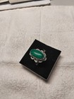 Handmade Malachite Ring. Set In Rhodium-Plated Mounting.  Size 8.25 — photo 7