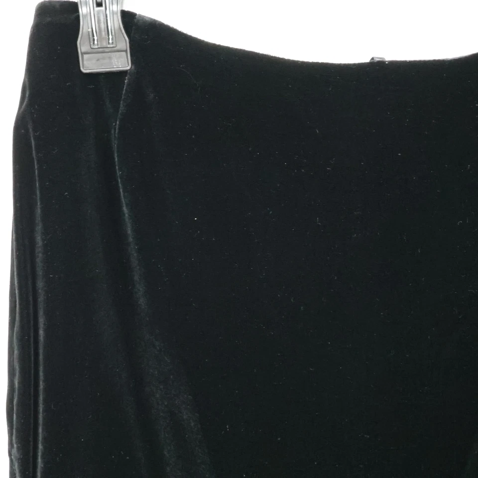 Falda Emanuel Ungaro Mujer 10 Negro Terciopelo Mezcla Seda Espalda Cremallera Forrada Lápiz Foto 2 de 4