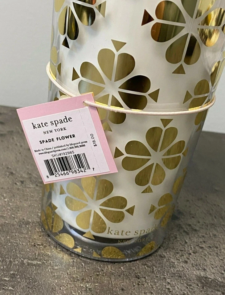 NUEVO Kate Spade 20oz Aislado Pala Flor Vaso Viaje Para Llevar Taza Pajita Foto 2 de 4