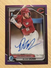 2024 Bowman Chrome Blake Dunn 1st Purple Refractor Auto 129/250 - Reds