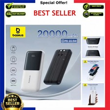 Baseus 20000mAh Power Bank 22.5W PD Fast Charger LCD Dual Cable Portable