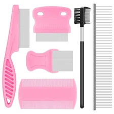 6-Pack Flea Comb Set for Dogs and Cats, Stainless Steel Grooming Tools