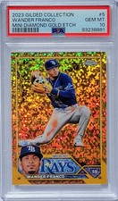 2023 Topps Gilded Mini Diamond Gold Etch  WANDER FRANCO # 5  PSA 10 34/50  RAYS