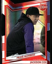 Jackson Cox 2022 Panini Elite Extra Edition #50 Prime Numbers C Die Cut #/184