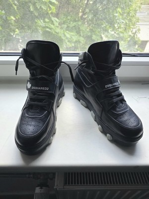 Dsquared2 High Top Sneaker, Gr. 44, Leder, Schwarz 
