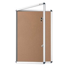 VIZ-PRO Tamperproof Lockable Cork Noticeboard Class 1 Aluminium Framed 48x36 ...