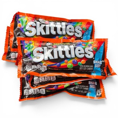 6 Packs SKITTLES Shriekers Sour Candy 3.6 Oz Share Size Assorted Flavors
