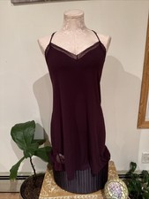 Victoria  s Secret Burgundy Modal Slip Lace Back Size Medium