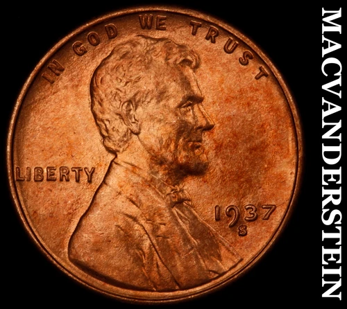 1937-S Lincoln Wheat Cent- Choice Gem Brilliant Uncirculated No Reserve #J2212