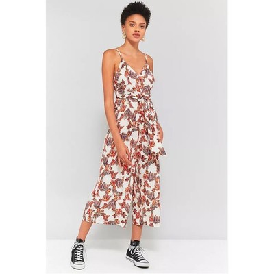 Free People Hot Tropics Wide Leg Crop Jumpsuit Size 2 Multicolor 
