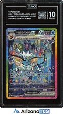 Pokemon 2025 Vaporeon ex 149/131 Full Art SIR Prismatic Evolutions GEM MT TAG 10
