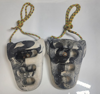 #ad Metolius Rock Rings 3D Black And White Swirl Training Holds Set $42.00