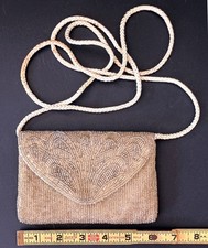 Vintage Mid-Century Intricate Seed & Bugle Beadwork Envelope Shape Shoulder Bag