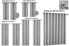 1/2pc Insulated Thermal Blackout Grommet Window Curtain Short /Long Panels