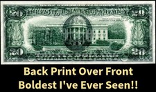 HGR SUNDAY 1974 $20 ERROR (100% FRONT Print on BACK - Insanely BOLD) HIGH GRADE