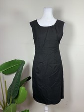 Womens Solid Black Sleeveless Sheath Dress, Size S